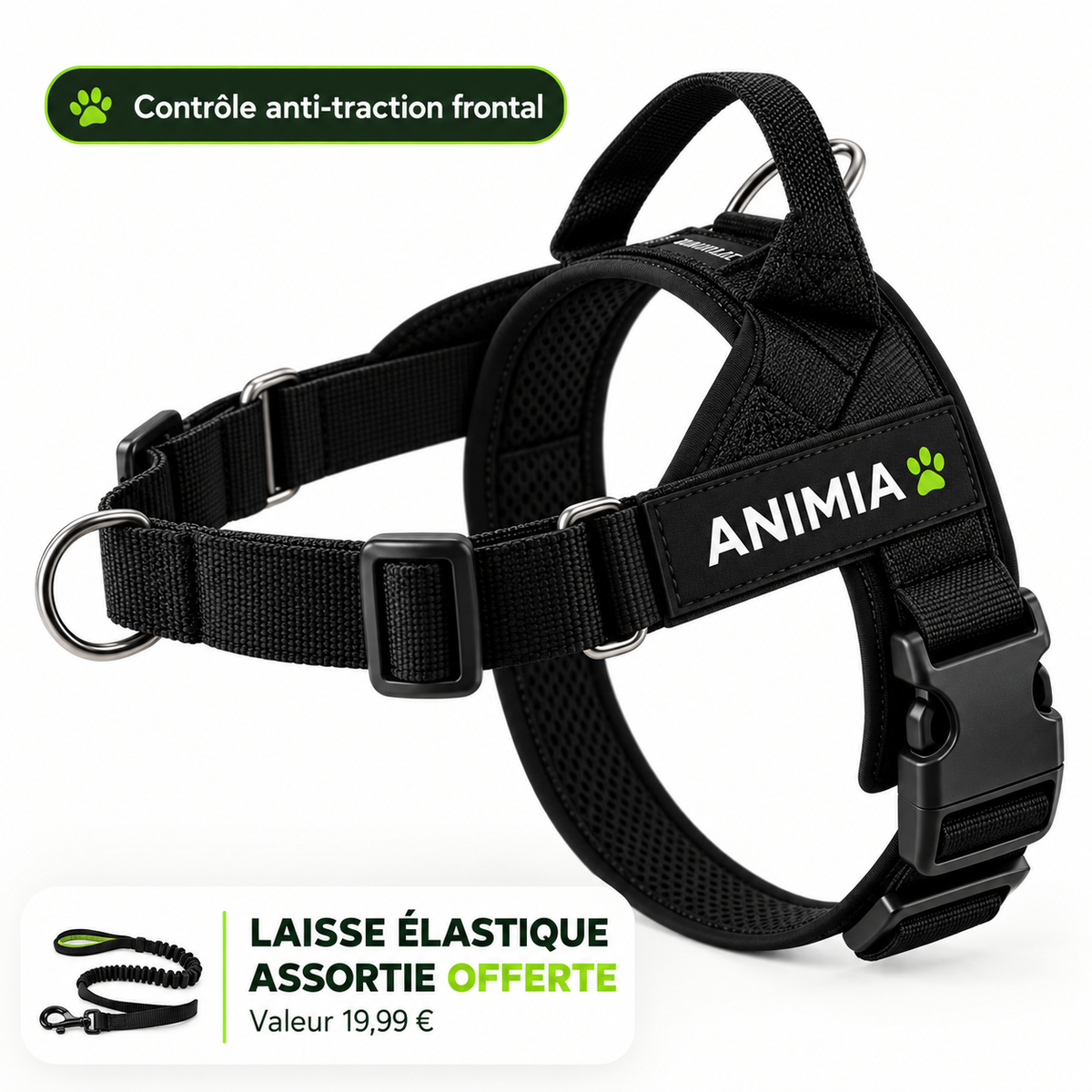 Harnais anti-traction pour chien Animia